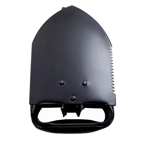 SOG Entrenching Tool- 18.25 Inch Folding Survival Shovel with Wood Saw Edge and Tactical Shovel Carry Case- Black (F08-N) - style: Standard