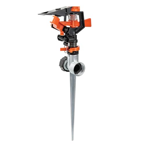 Black + Decker® Impulse Sprinkler – Up to 5,027 Sq. Ft. Coverage, Adjustable Spray, Secure Spike Base BXWNBB57395