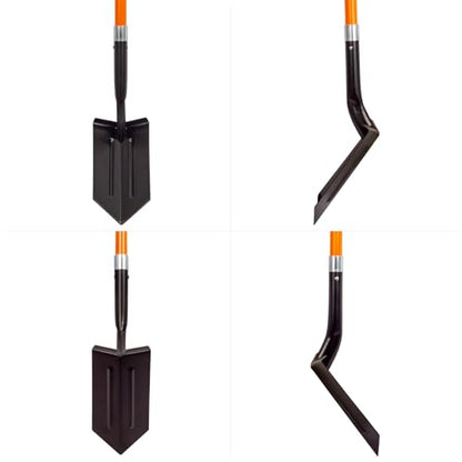 VNIMTI Trench Shovel Heavy Duty, 6-Inch Trenching Shovel with Fiberglass Handle, 58 Inches