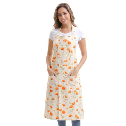 Nanxson Pottery Apron Split Leg with 3 Pockets & Adjustable Buckle - color: Yellow Flower