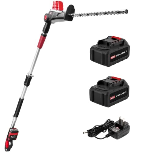 MZK 20V 23-Inch Cordless Hedge Trimmer with 2 x 4Ah Batteries - size: 23 inch