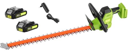 20V Max Hedge Trimmer Cordless, 22" Bush Trimmer with 2 Battery and Charger