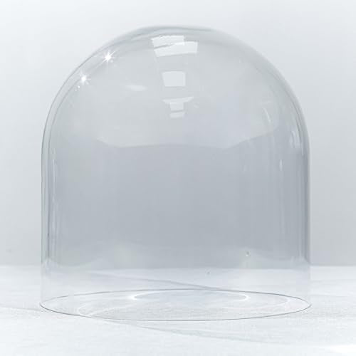 CYS EXCEL Glass Cloche Dome (H:10" D:9.75") | Multiple Sizes Decorative Showcase Display for Antique Collectibles | Bell Jar Terrarium & Dessert Cover - size: H-10" D-9.75"