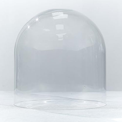 CYS EXCEL Glass Cloche Dome (H:10" D:9.75") | Multiple Sizes Decorative Showcase Display for Antique Collectibles | Bell Jar Terrarium & Dessert Cover - size: H-10" D-9.75"