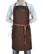 Mens Womens Kitchen Apron with Pockets & Towel Loop, Brown - color: Brown