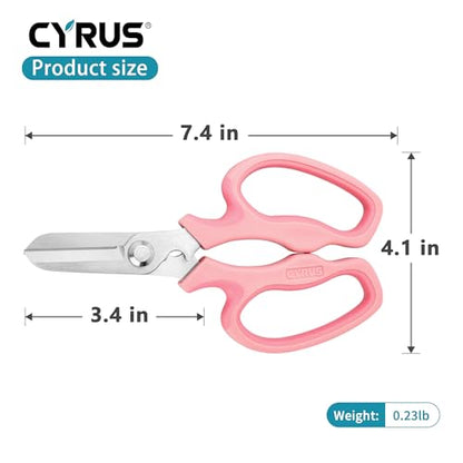 Pink Stainless Steel Floral Shears with Integrated Stab Remover - style: Pink