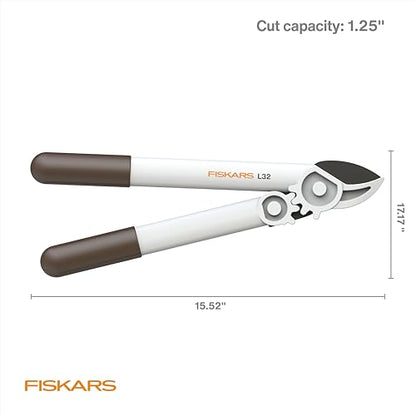 Fiskars 16" PowerGear Garden Anvil Loppers, 1.25" Cut Capacity, White - style: Lopper