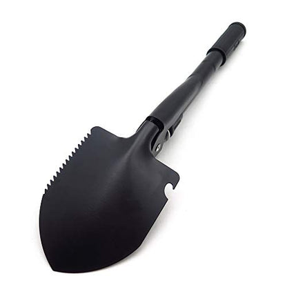 HongK- Multi-functional Military Folding Shovel Survival Spade Emergency Garden Camping - color: Black, size: Small Size