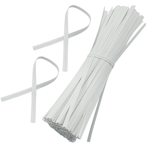 1000Pcs 6Inch White Paper Twist Ties - color: White, size: 6"