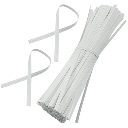 1000Pcs 6Inch White Paper Twist Ties - color: White, size: 6"