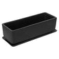 MyGift 14 Inch Matte Black Ceramic Rectangular Succulent Planter - size: 14 Inch - 1 Pack