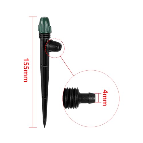 25PC Anti-Drop Drip Irrigation Spray on 6.3" Stake - style: 25pc-Adjustable Emitter