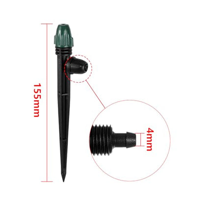 25PC Anti-Drop Drip Irrigation Spray on 6.3" Stake - style: 25pc-Adjustable Emitter