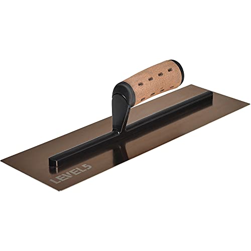 LEVEL5 14" x 4.75" 0.7 MM Flat Drywall Trowel | Triple-Hardened Stainless Steel, High-Impact Handle | Sheetrock Gyprock Wall-Board Plasterboard | 4-962 - size: 14"