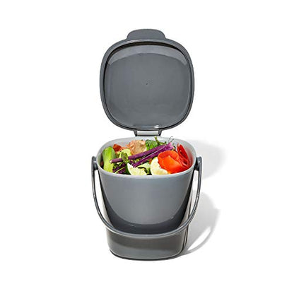 OXO Good Grips Easy-Clean Compost Bin, 0.75 Gal, Charcoal - color: Charcoal, size: 0.75 Gallon