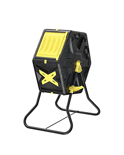 18.5 Gal Tumbling Compost Bin from BPA Free Material - Outdoor Single Rotating Chamber Composters，with Easy-Turn, Fast-Working System for Garden/Patio - size: 18.5 Gal
