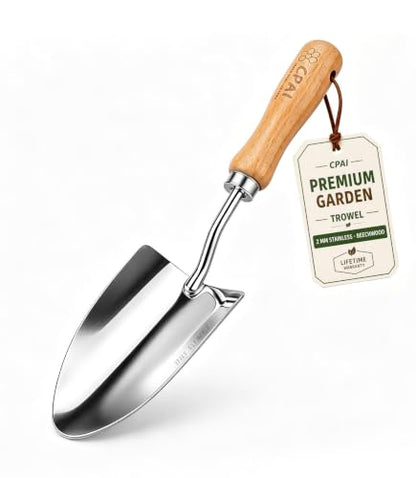 Garden Trowel, Heavy Duty 2mm Stainless Steel Hand Shovel