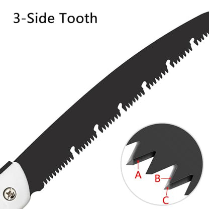 8 Inch Folding Saw, Pruning Hand Saw for Wood Cutting, Garden Pruner with SK5 Curved Blade, Triple- Cut Razor Teeth, Foldable Handsaw for Tree Trimming, Camping, Gardening and Carpentry - size: 8 Inch