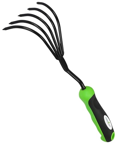 Garden Guru Hand Rake Cultivator Claw Soil Tiller with Ergonomic Handle - Military Grade Steel & Rust Resistant - 5 Tine Japanese Ninja Claw - Perfect Pulverized and Aerated Soil (2 Pack) - size: 2 Pack