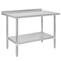 Profeeshaw Stainless Steel Prep Table 30''x48'' Workbench with Backsplash - color: With Backsplash, size: 30''x48''