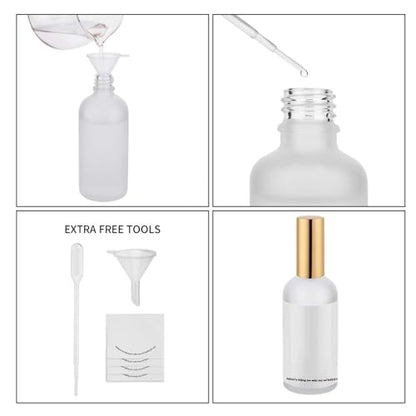 Hydior Glass Spray Bottle with Gold Sprayer, 3.4oz, 2 Pack - color: Gold Frosted
