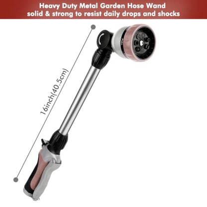RESTMO Heavy Duty Metal Hose Wand, Watering Wand for Garden Hose - color: Rose Gold