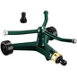 1 Pc Metal Rotary Lawn Sprinkler 3 Arm Heavy Duty 360 Degree Automatic Revolving Whirling Water Sprinkler with Wheeled Base for Lawn Yard Garden Backyard, Cover up to 538 sq ft (Green) - color: Green