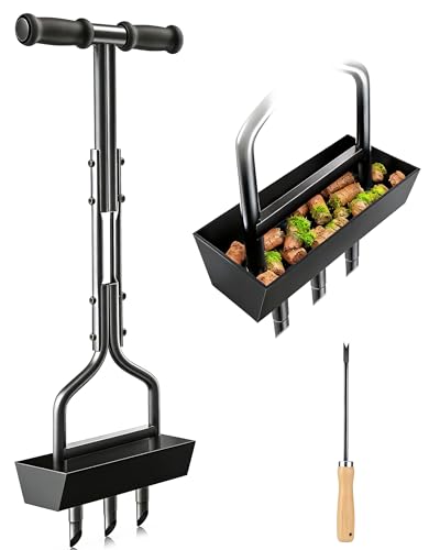 vanpein Lawn Aerator Garden Tool with Soil Core Tray, 38” Manual Grass Plug Aerators, Coring Aeration Tools for Gardening, Soil Compaction, Lawn Yard Care
