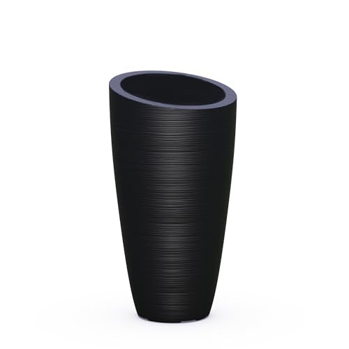 Mayne Modesto 42in Tall Round Modern Planter, Black - color: Black, size: 42 Inch