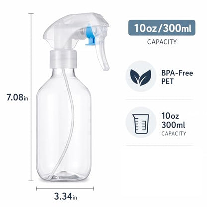 Leakproof Spray Bottle 2 Pack 10 oz, Ultra Fine Mist Sprayer