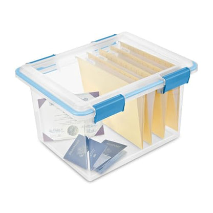 Sterilite Gasket Storage Box with Lids for Home & Office, 32 Quart, 4-Pack - size: 32 Quart, style: 4 Pack