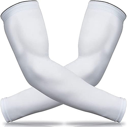 beister UV Protection Arm Sleeves for Men & Women, UPF 61+ Cooling Cover - color: White, size: X-Large
