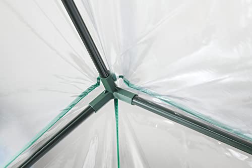 Miracle-Gro Walk-in Greenhouse, Removable Shelves, Transparent, 4'8" Square - size: 4'8" x 4'8" x 6'5" - Translucent