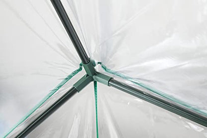 Miracle-Gro Walk-in Greenhouse, Removable Shelves, Transparent, 4'8" Square - size: 4'8" x 4'8" x 6'5" - Translucent
