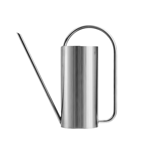 Watering Can for Indoor Plants, 50 oz/1.5L Stainless Steel Watering Can Pot with Long Spout, Garden Watering Cans with Comfortable Handle for Indoor House Plants Bonsai Flower Decorative - color: Silver