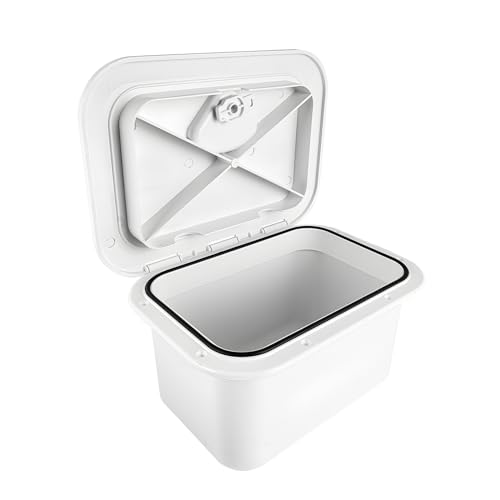 Marine Deck Access Hatch 10.63"×14.76" White/Black Rectangle Boat Hatch & Lid,Boat Deck Hatch Lids - color: white, size: 270-375BOX