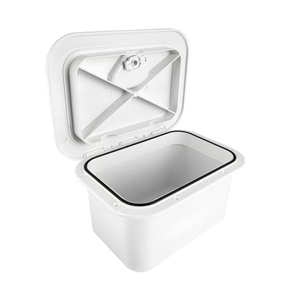 Marine Deck Access Hatch 10.63"×14.76" White/Black Rectangle Boat Hatch & Lid,Boat Deck Hatch Lids - color: white, size: 270-375BOX