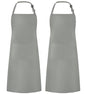 Syntus Apron for Men Women, Adjustable Cooking Kitchen Apron with 2 Pockets - color: Grey Light, style: 2 Polyester