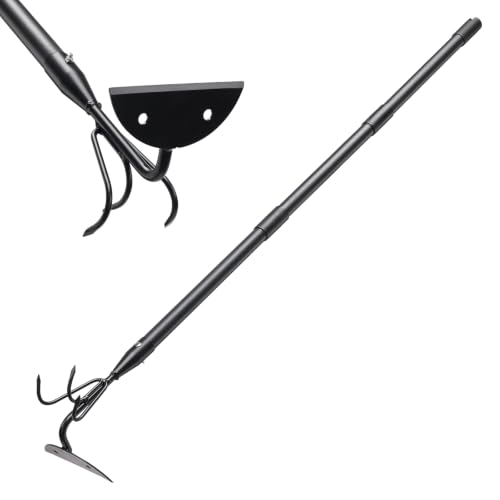 Garden Hoe, 2 in 1 Weeding Hoe and Cultivator Soil Tiller,52" Long Handle, Heavy Duty Hoe Garden Tool for Weeding, Loosening Soil, Cultivating, Gardening