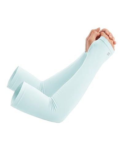Stelle UPF 50+ Cooling Arm Sleeves for Running Golf Cycling Outdoor - color: Light Blue, size: S|M