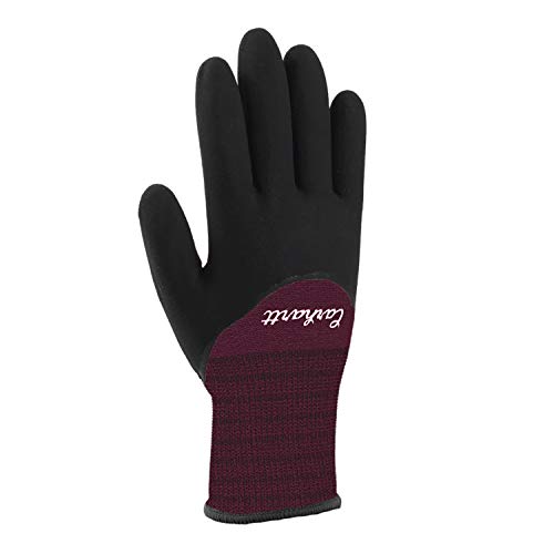 Carhartt Women's WA700 Women's Thermal Dip Glove - color: Deep Wine, size: Small