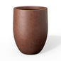 Kante Large Round Bullet Rusty Concrete Planter 21.7" Tall, Outdoor - color: Rusty