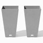 Veradek Pure Series Taper Planter - Tall Tapered Outdoor Planter with Shelf - color: Gray, size: 24 inch - 2 Pack