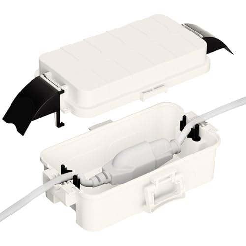 Flemoon Small Outdoor Electrical Box, IP55 Waterproof Extension Cord Cover - color: White, size: Small