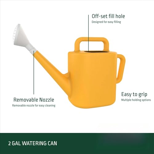 2 Gal. Resin Watering Can, Green Lily, Daisy Yellow, Teal Thunder(Daisy Yellow)
