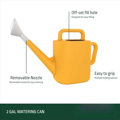 2 Gal. Resin Watering Can, Green Lily, Daisy Yellow, Teal Thunder(Daisy Yellow)