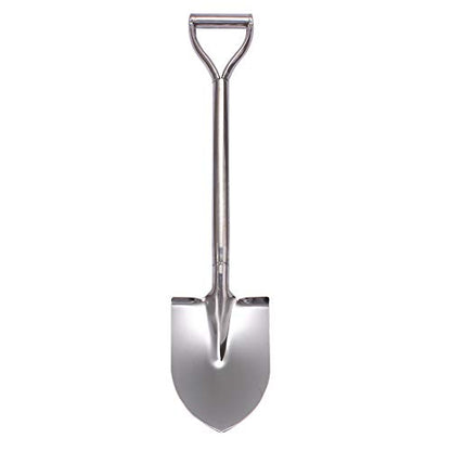31.5 Inch Short Garden Shovel for Digging in The Yard, Round Point D Handle Shovel, All Stainless Steel Made - style: Round Point Shovel