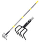 Garden Hand Tiller Cultivator, 4-Tine Adjustable Long Handle