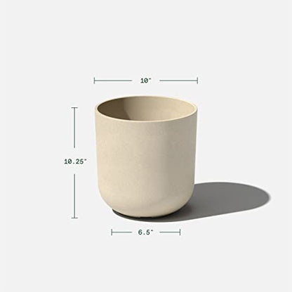 Veradek Mason Series Lima Planter - Large Round Outdoor Planter - color: Sand, size: 10 inches - 2 Pack