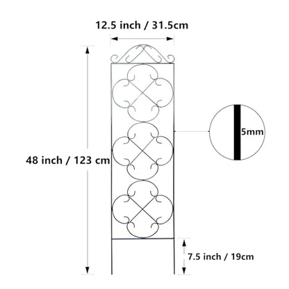 Thealyn 4 Pack 48" x 12.5" Metal Trellis for Potted Plants and Planters - size: 48 inch
